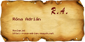 Róna Adrián névjegykártya
